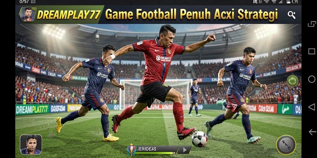 Tampilan seru dari gameplay <strong>DREAMPLAY77</strong> yang menampilkan aksi Football mendebarkan.