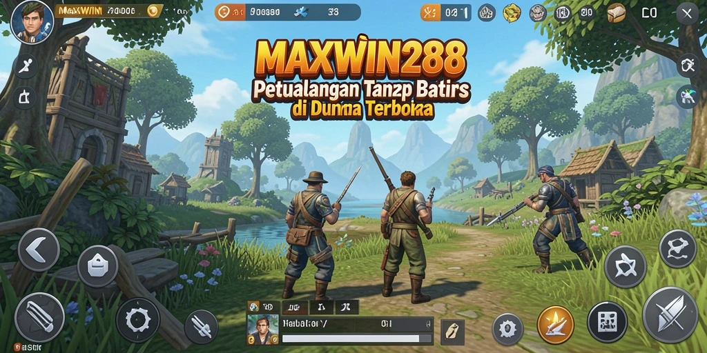 Screenshot gameplay MAXWIN288 dengan dunia terbuka yang luas.