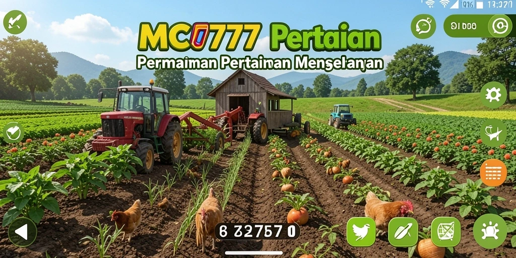 Tampilan gameplay menakjubkan di MC777 saat bertani.