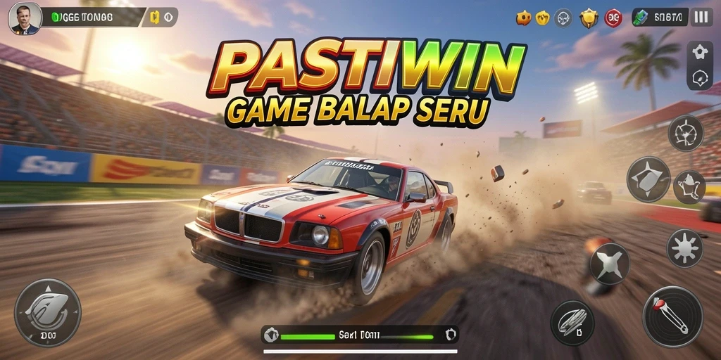 Gameplay PASTIWIN menampilkan balapan seru dengan grafik menakjubkan.