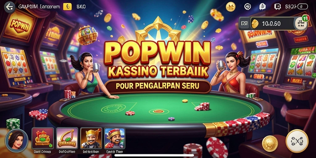Screenshot utama POPWIN menampilkan gameplay Kasino yang mendebarkan.