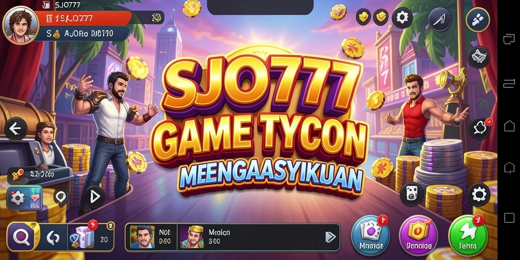Tampilan gameplay SJO777 menunjukkan aksi manajemen bisnis yang seru.