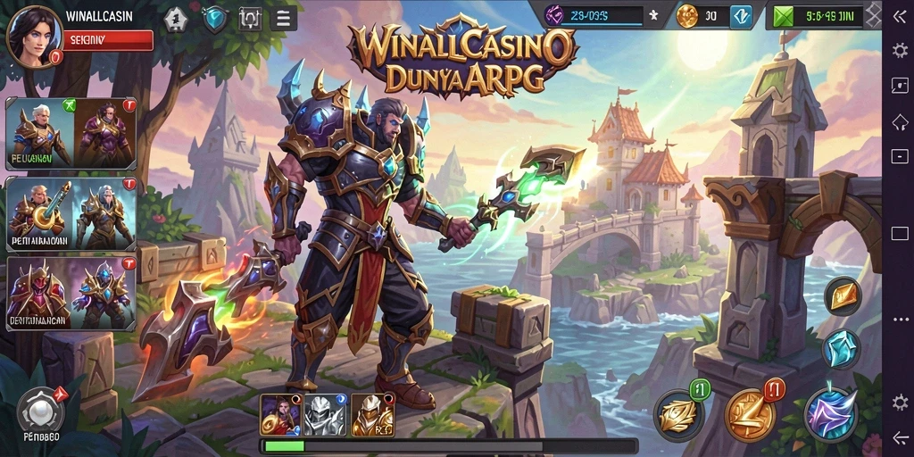 Gameplay seru dalam WINALLCASINO dengan pertempuran ARPG intens.