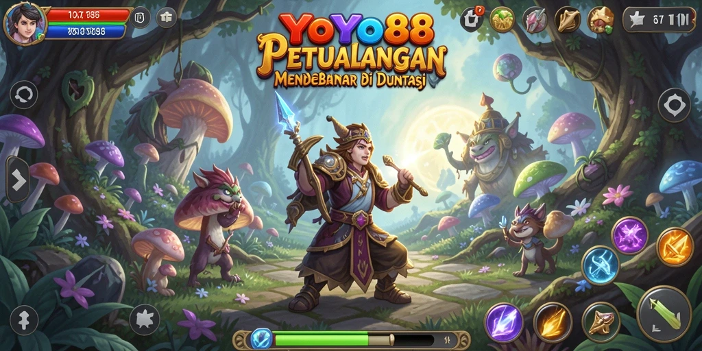 Screenshot utama menunjukkan gameplay seru dalam dunia petualangan.