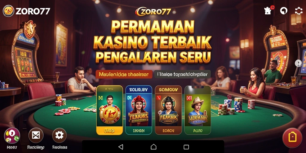 Tangkapan layar ZORO77 menampilkan gameplay Kasino yang mendebarkan.